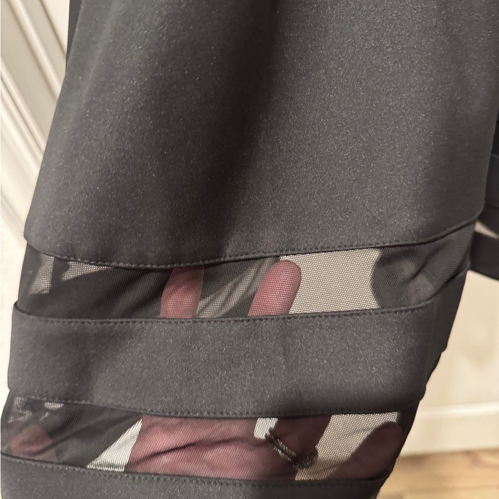 Lulus Black Mesh Trim Fit & Flare Sleeveless Cocktail Dress XS - Picture 8 of 9